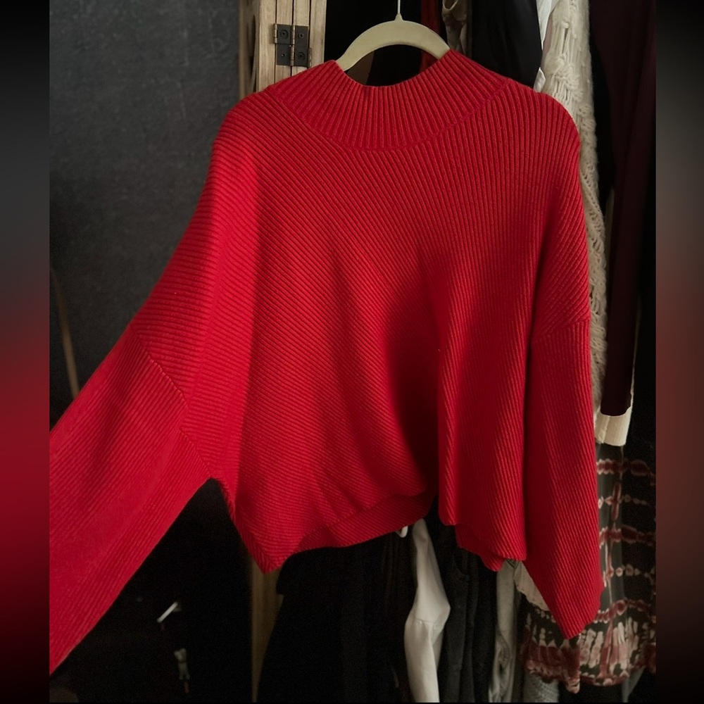 Anthropologie Cozy Red Women's Sweater